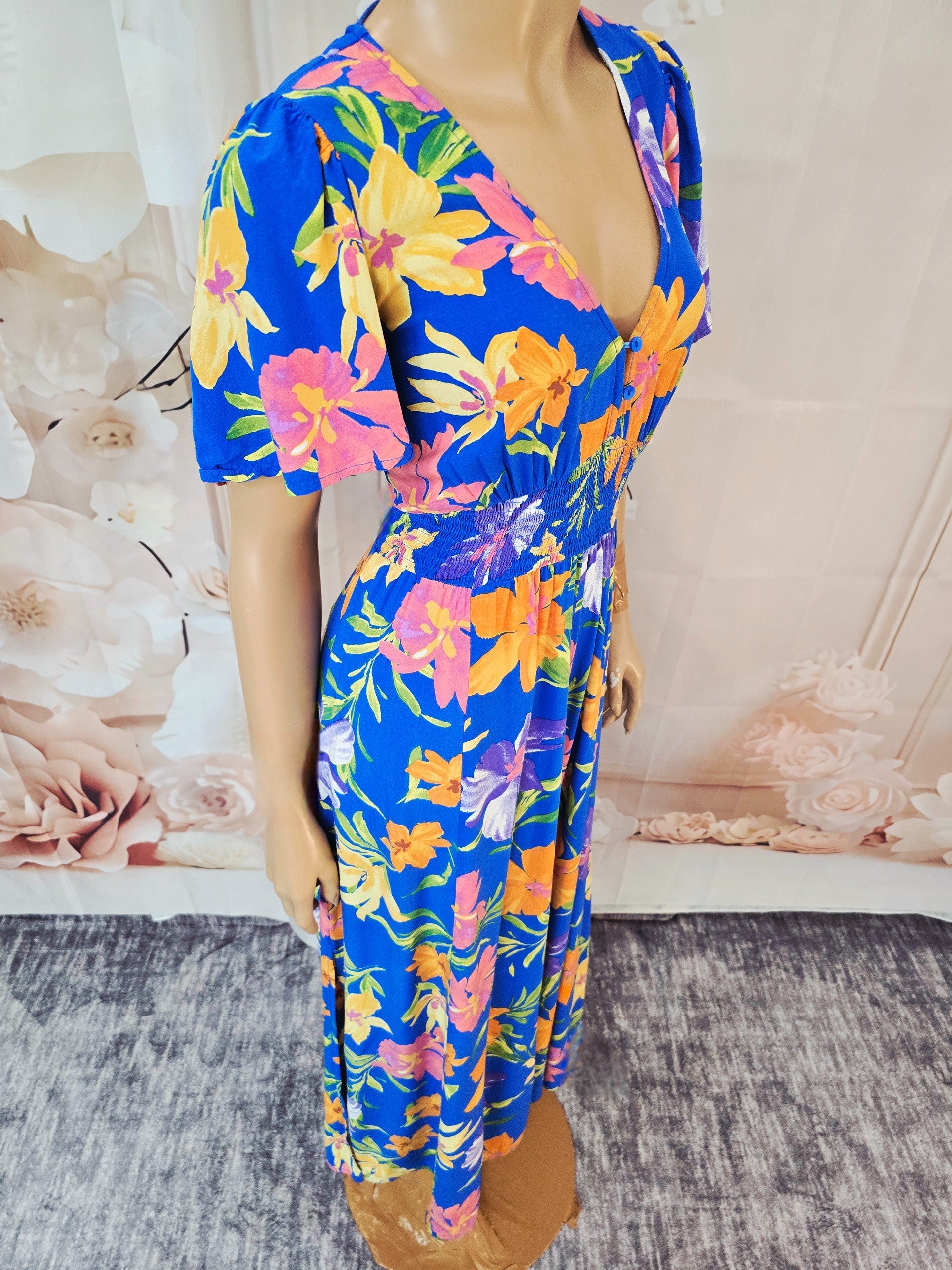 abel the label floral maxi dress LIKE NEW Anthropologie Abel the Label Floral Smocked Tiered Strapless Maxi Dress