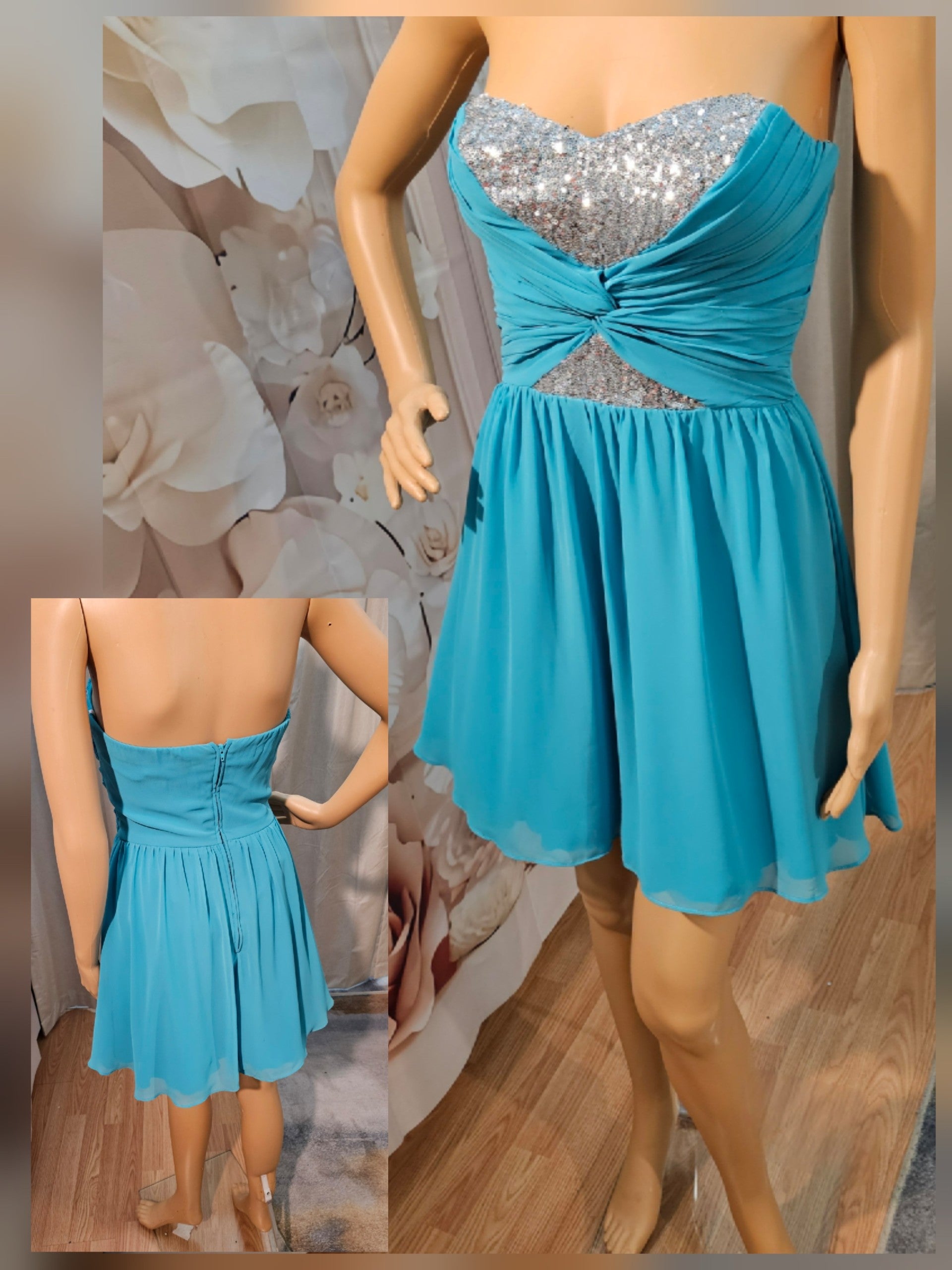 3/4, Stunning B. Darlin Sequin & Chiffon Party Dress